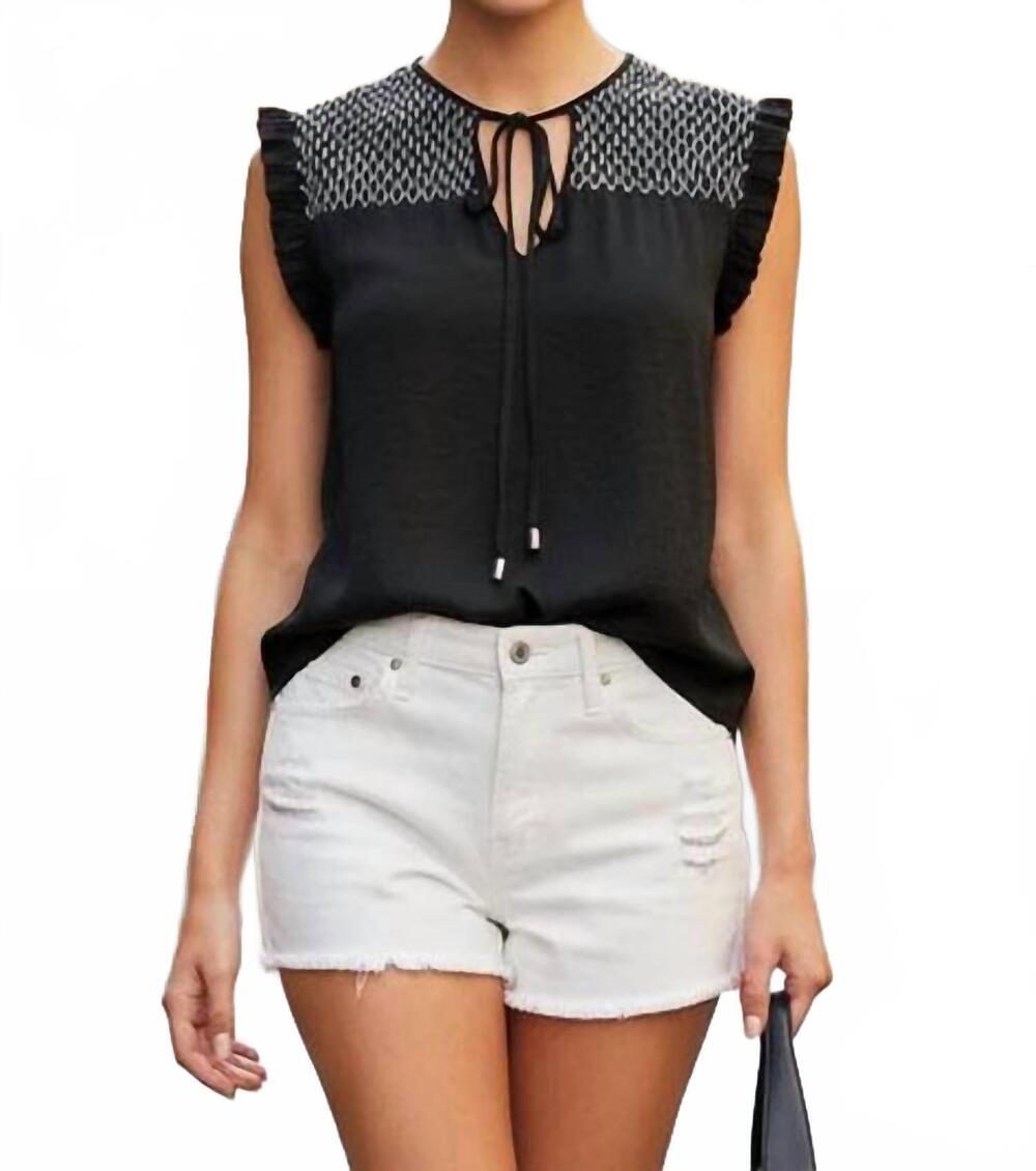 NEW VAVA eden embroidered top in black